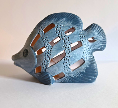 Dekofigur skulptur fisch blau - dekofigur/skulptur,