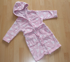 Gr. 110 / 116 Bademantel rosa weiß m.  Herzmuster alive Mädchen