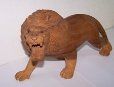LÖWE- BALI - Lion Holzlöwe Tierfigur Holz Schnitzerei Figur Holzfigur Handarbeit