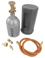 Aluminium Propanflasche Profill 0.5 befüllbar + Zubehör - GARDINGER *Aktionsset*