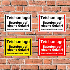 Schild Teichanlage Betreten