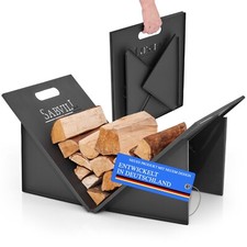 SabvilL Kaminholzregal innen & außen | Brennholzregal Kaminholzkorb Metall [WETT