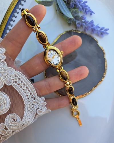 Damenuhr gold tigerauge - damenuhr,,