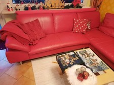 Ecksofa Leder rot Fa