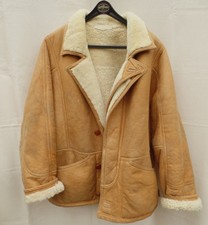 Herren Lammfelljacke - Echtes Leder naturgewachsen - naturhell - Gr. 50