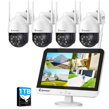 WLAN Funk IP Überwachungskamera Set 1TB HDD Audio 10CH 5MP Monitor Außen