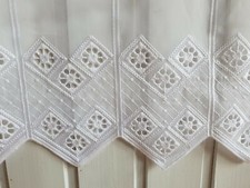 (11,90€/1Stk) Scheibengardine Landhaus Weiß Lochstickerei Friesenstil 30 45 o. 6