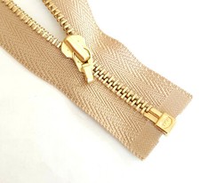 Reißverschluss BEIGE teilbar Einweg Metall Größe #3 YKK 085 cipzár молния 