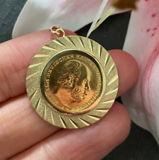 Münzanhänger Rahmen 585 Gelbgold mit Kaiser Wilhelm 5 Mark 900 Goldmünze