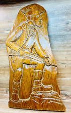 handgeschnitztes Holzbild eines Jägers Relief geschnitzt Wandbild Jagd Unikat