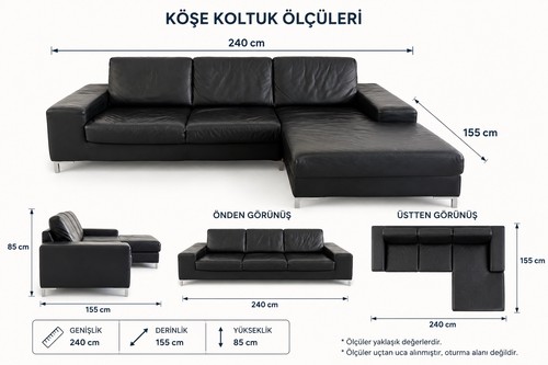 Sofa sitzer leder schwarz - sofa, 3-sitzer