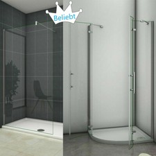 80x80/90x90mm Duschkabine Runddusche Duschabtrennung Viertelkreis 6mm Nano GlasE