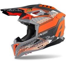 Motocross Enduro Airoh Helm Aviator 3 WAVE Orange Chrome S neu top anschauen