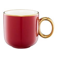 Kaffeebecher Gold Tasse Kaffeetasse Porzellan Becher Royal rot 380 ml