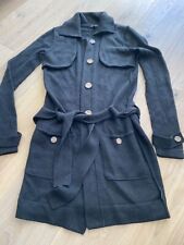 Apart Strickmantel Strickjacke  im Trenchcoat Stil Schurwolle Schwarz Gr. 32 34