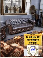 Chesterfield Claridge  Sitz Sofa geknöpft D100 Rind Semi Aniline Echt Leder Luxu