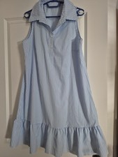 SHEIN Hemdblusen Kleid in Gr. L Maritim Look blau/ weiss Neu!!!