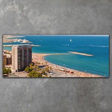Canvas Leinwandbild Bilder XXL Wohnzimmer Barcelona Spanien Strand Bucht 125x50