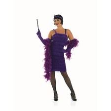 Lila 20er Jahre Flapper Kostüm für Damen Fransenkleid Karneval Faschingskostüm