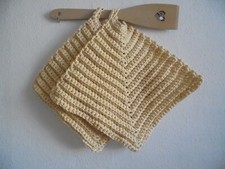 Topflappen Handgehäkelt aus vanillfarbenem  Baumwollegarn  Küche/Kochen/Geschenk