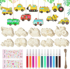 45 Stück Auto Holz Bastelset