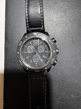 Fossil JR1202 Herrenuhr schwarz, Neue Batterie, Lederarmband