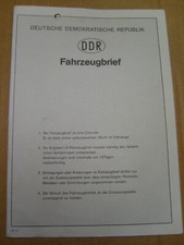 DDR Anhängerbrief BRD Wohnanhänger einachsig Eifelland 380 EZ 1972 (1990) rar  