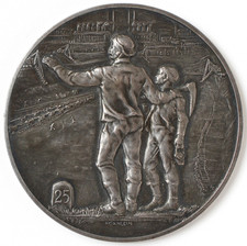 Bergbau Medaille Bronze versilbert Dank des Bergbaus für 25 Jahre treuer Arbeit