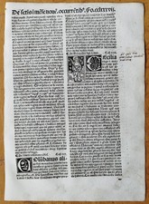 Original Post Inkunabel-Blatt Heilige Holzschnitt Cecilia - 1508