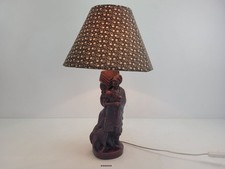 Figuren Lampe Afrika Stoffschirm mit Blumenmuster Deko Beleuchtung #259524
