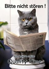 Blechschild Alu bedruckt rostfrei 20x30cm - Klo Toilette Britisch Kurzhaar