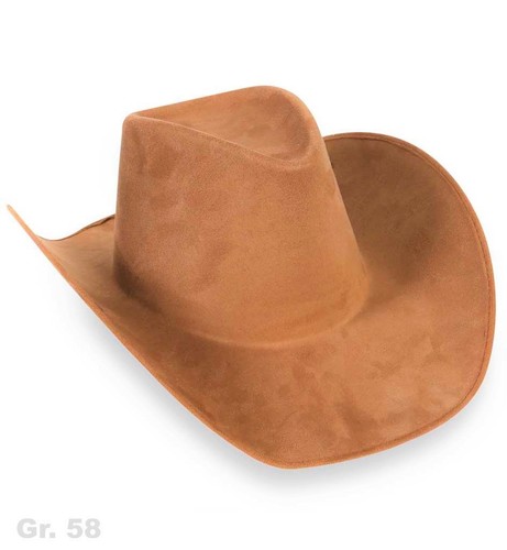 Cowboyhut braun wildlederoptik - cowboyhut,