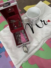 Schmuck Konvolut Modeschmuck Paket mit Schmuckkoffer Rosa Ich Liebe Dich