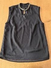 Blusentop ärmelloses Top ONLY Gr. 36 schwarz doppellagig Schmucksteine