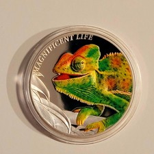 ☆CIT - Magnificent Life 2020 ☆ Chamäleon ☆ High Relief ☆ PP ☆ 1 oz Silbermünze ☆