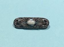 Jugendstil Stil Silber 925 Brosche Opal Markasite