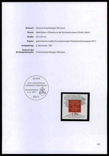Brd schmuckblatt 1997 103 - brd,