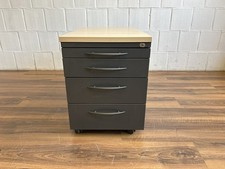 Ceka Rollcontainer 4 Auszüge Anthrazit helle Buche abschließbar