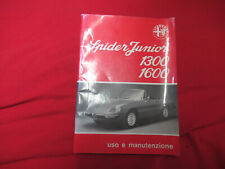 Original Alfa Romeo Spider Junior 1300 1600 Betriebsanleitung auf italienisch
