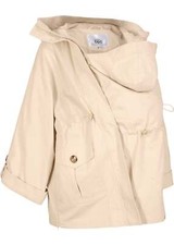 Umstandsjacke Tragejacke mit Kapuze Gr. 52 Beige Damen-Jacke Mantel Coat Neu
