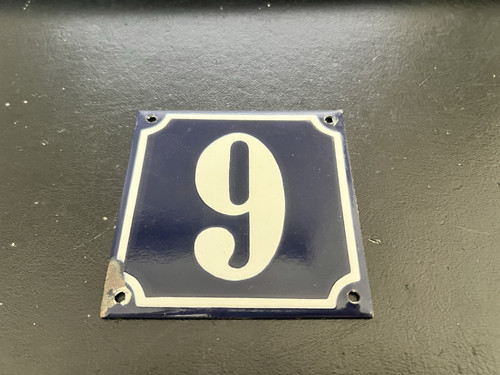 Emaille schild hausnummer - schild, 9