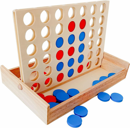 Vier gewinnt holz brettspiel - vier,