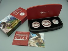 Lunar II Goat / Ziege 3-coin-set Silber 999 Proof-Set 2015, nur 1.000 St.  NEU!