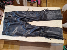 Schwarze Motorrad Lederhose, Gr. 38, Damen