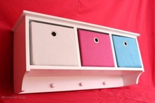 Shabby Chic! Wandregal Garderobe 3 farbige Schubladen Regal / Kindergarderobe