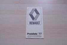 220339) Renault Alpine A 310 110 R 4 - Preisliste & Extras - Prospekt 04/1977