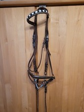 Trensenzaum mit Gebiss und Zügel  - braunes Leder - neuwertig