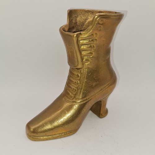 Messing stiefel vase vintage - stiefel,
