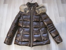 Comma Steppjacke braun glänzend mit Fellkapuze 38 - Klasse!