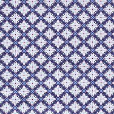 Baumwollstoff Retromodern Blüten klein ab 0,5m dunkelblau